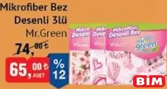 MR. GREEN MİKROFİBER BEZ DESENLİ 3'LÜ fiyat ve kampanya bilgisi